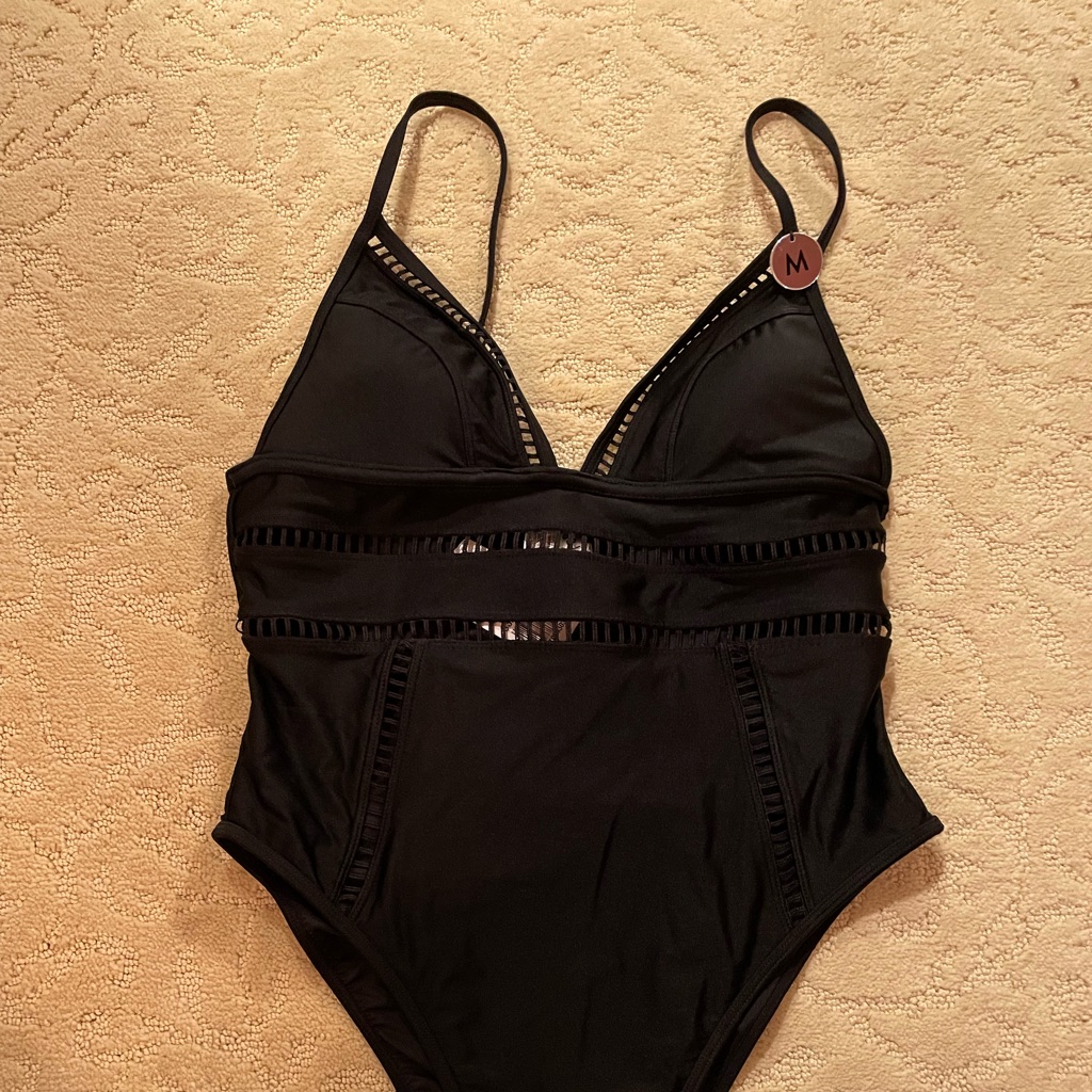New! Forever 21 Black One Piece Bathing Suit